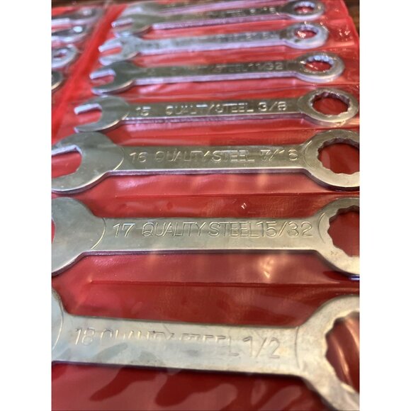 VINTAGE QUALITY STEEL 18pc. WRENCH SET COMBINATION OPEN END/BOX END JAPAN - Picture 8 of 12